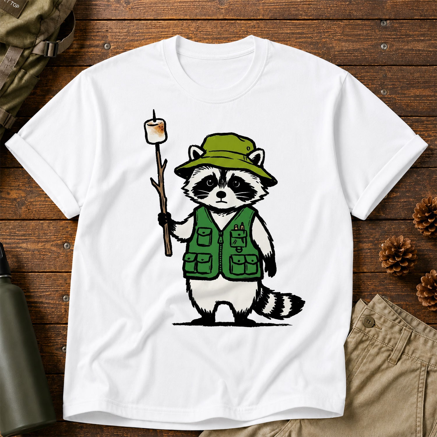 Camping Racoon T-Shirt