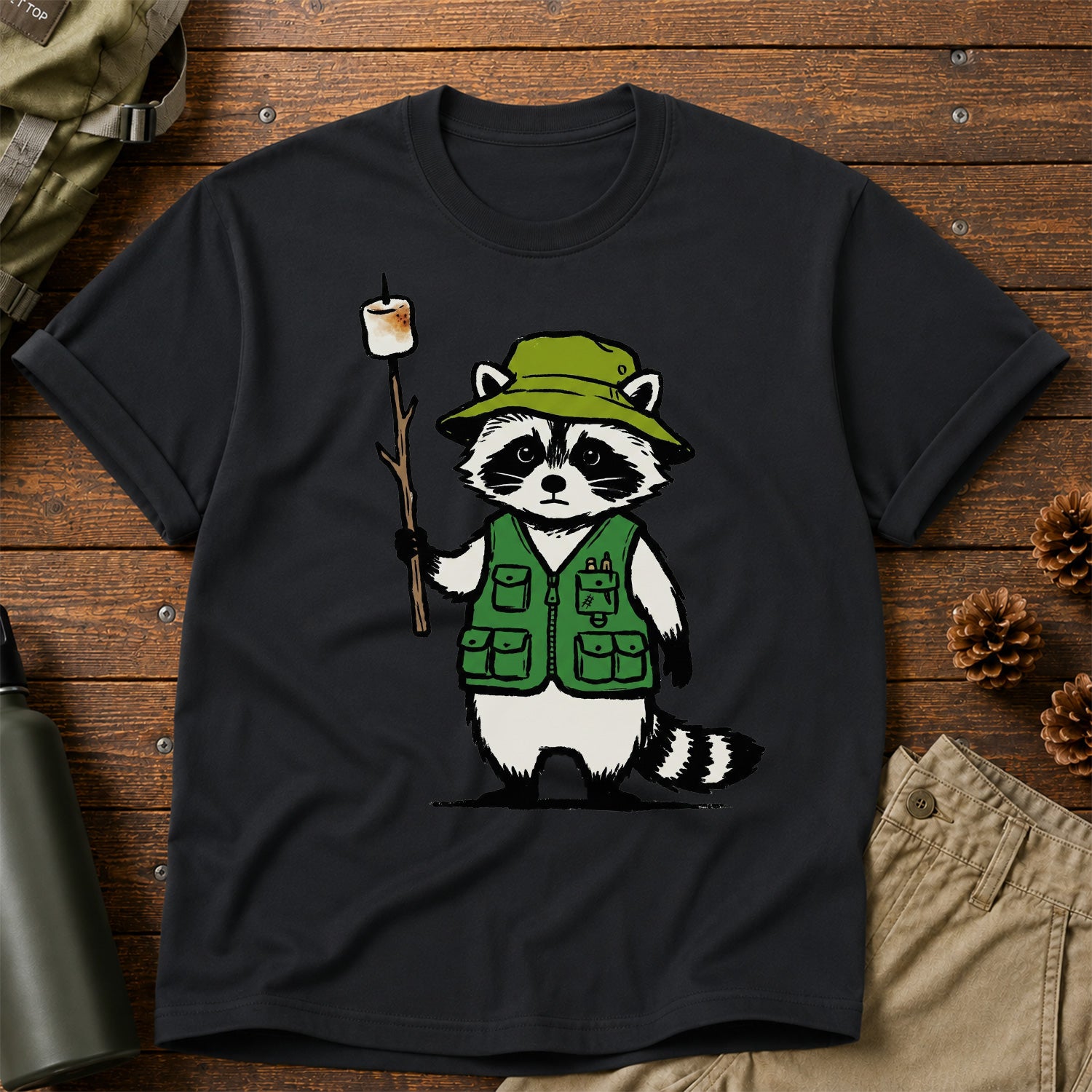 Camping Racoon T-Shirt