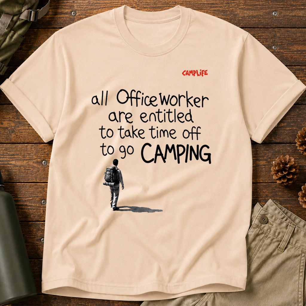 Office Worker Camping T-Shirt