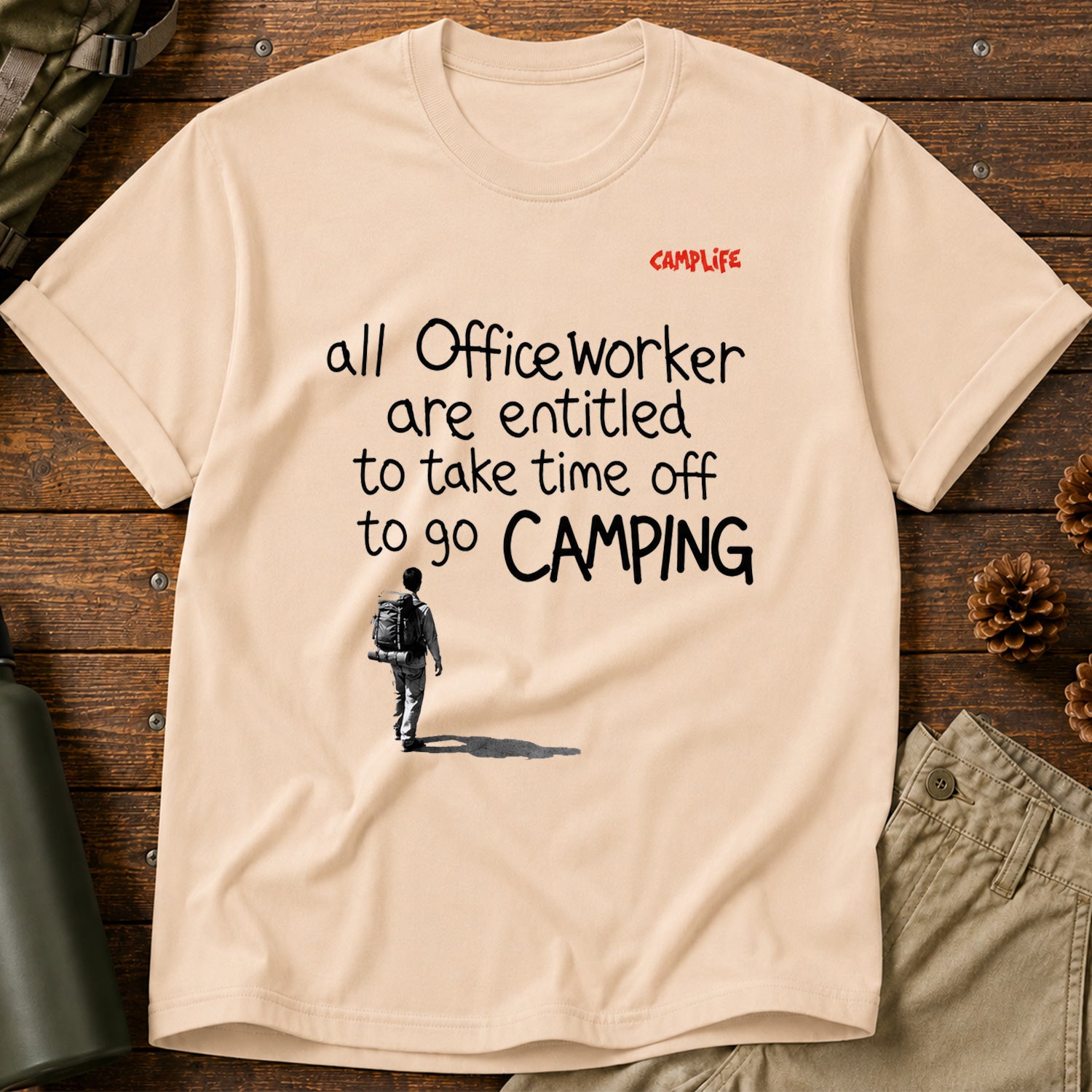 Office Worker Camping T-Shirt