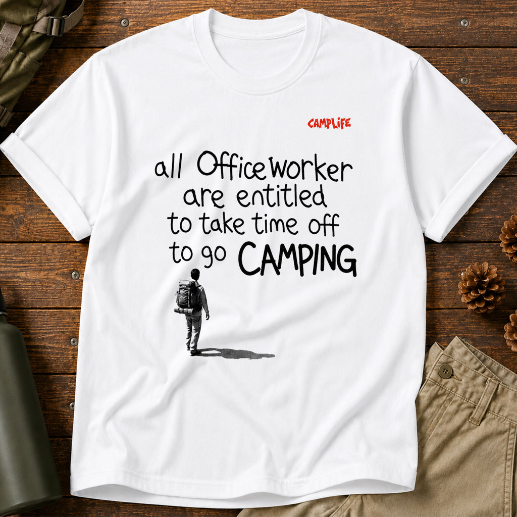 Office Worker Camping T-Shirt