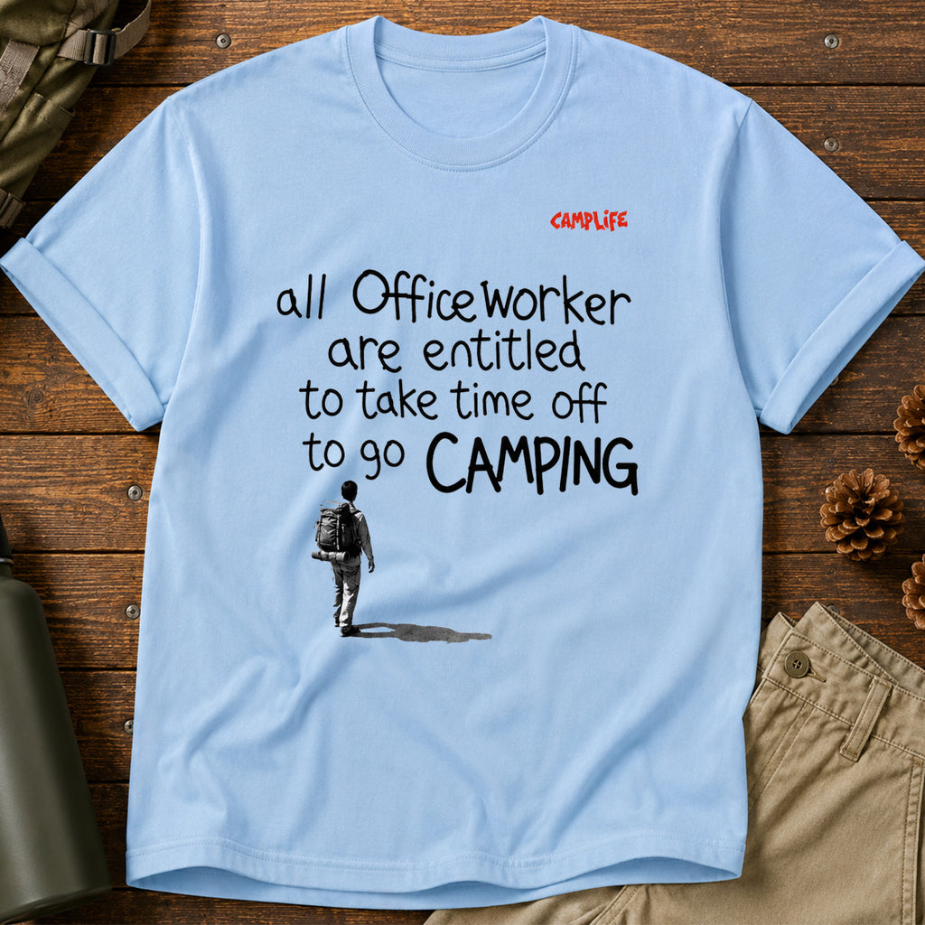 Office Worker Camping T-Shirt