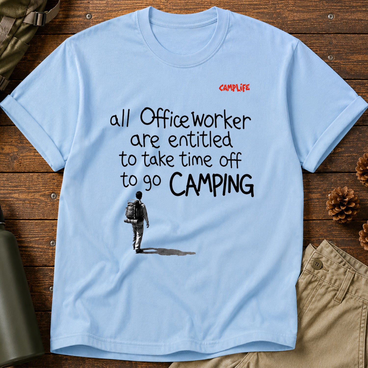 Office Worker Camping T-Shirt