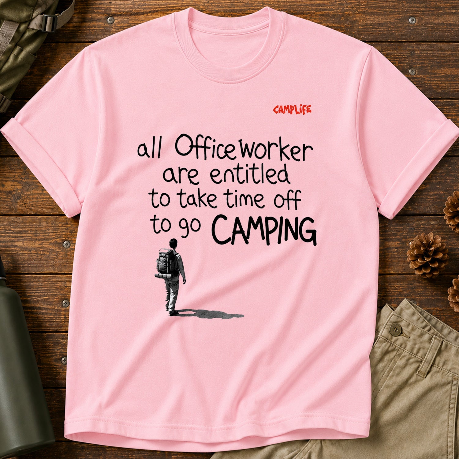 Office Worker Camping T-Shirt