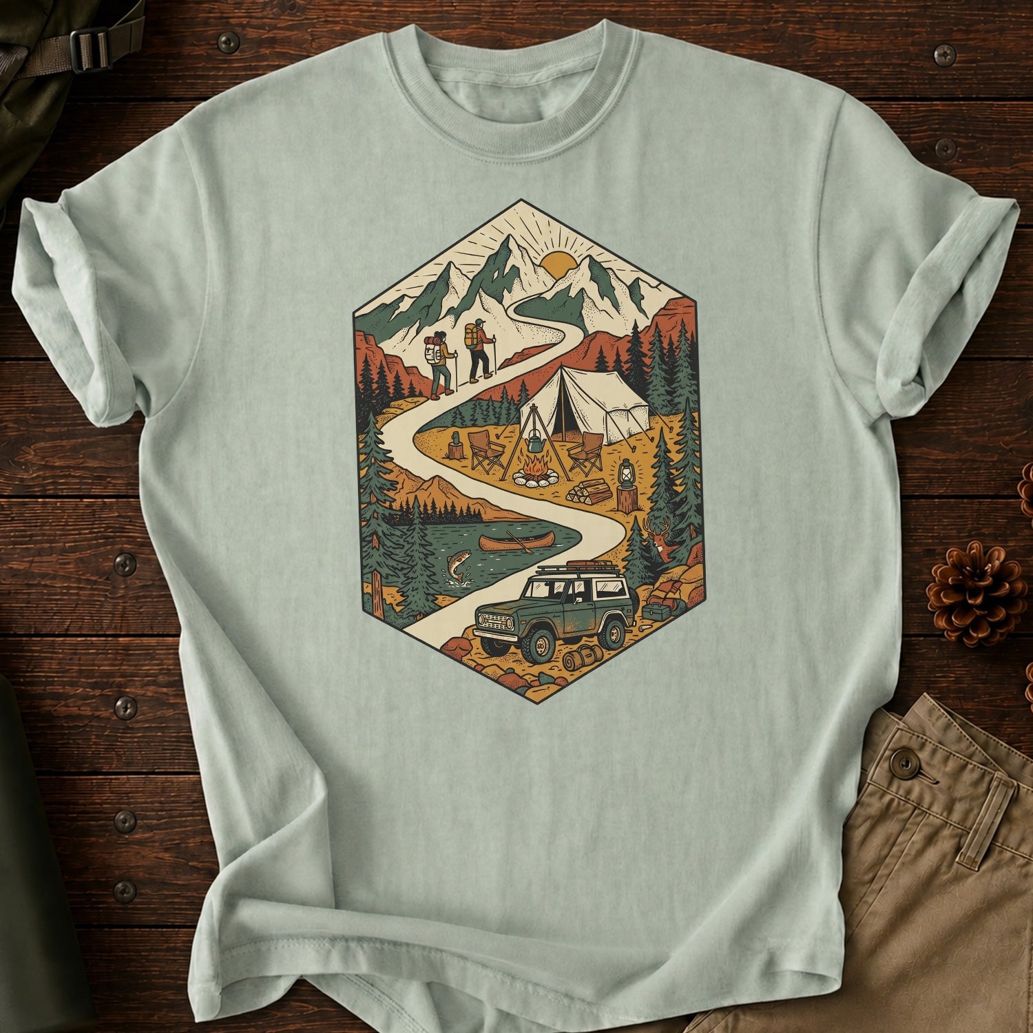 Illustration Road Camp T-Shirt
