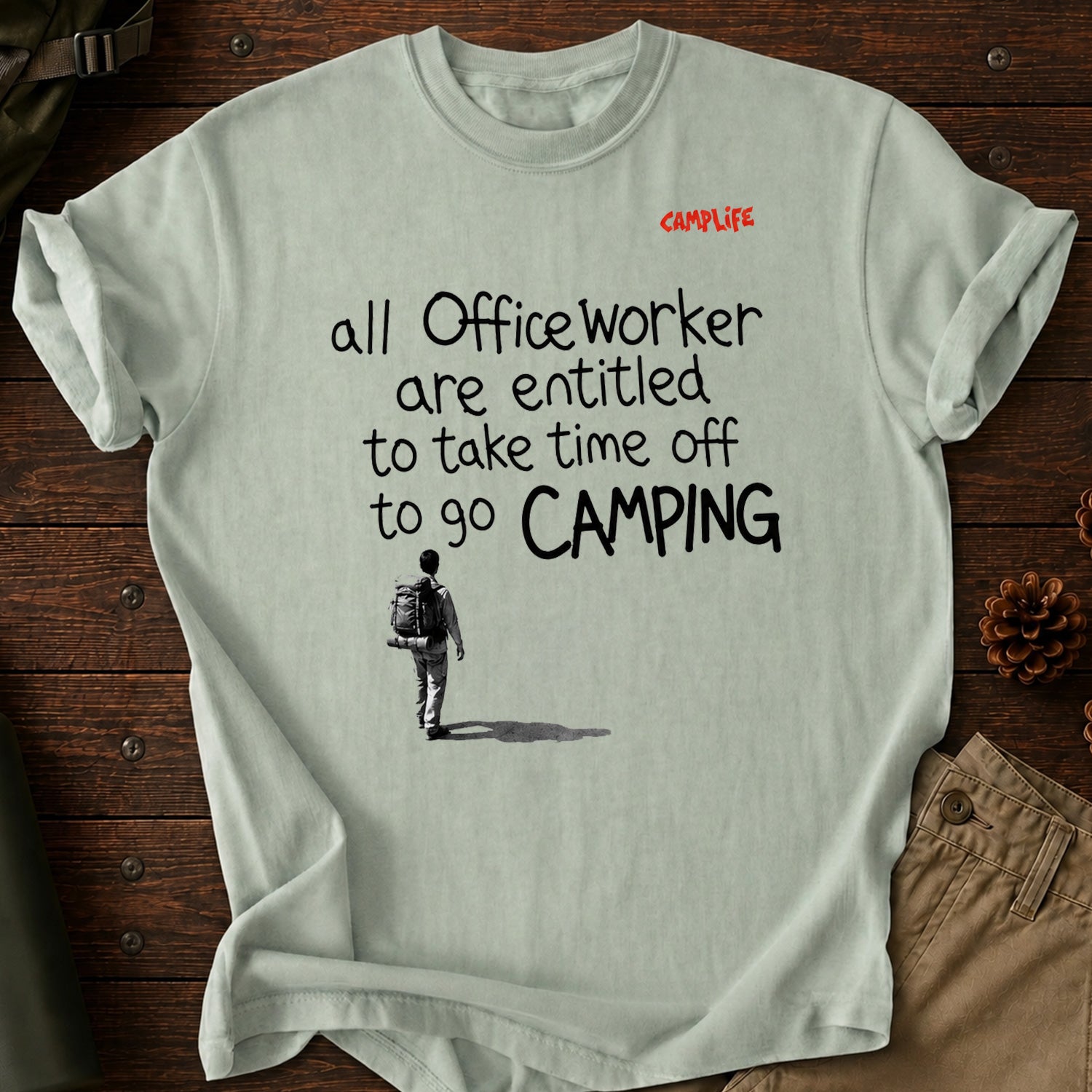 Office Worker Camping T-Shirt