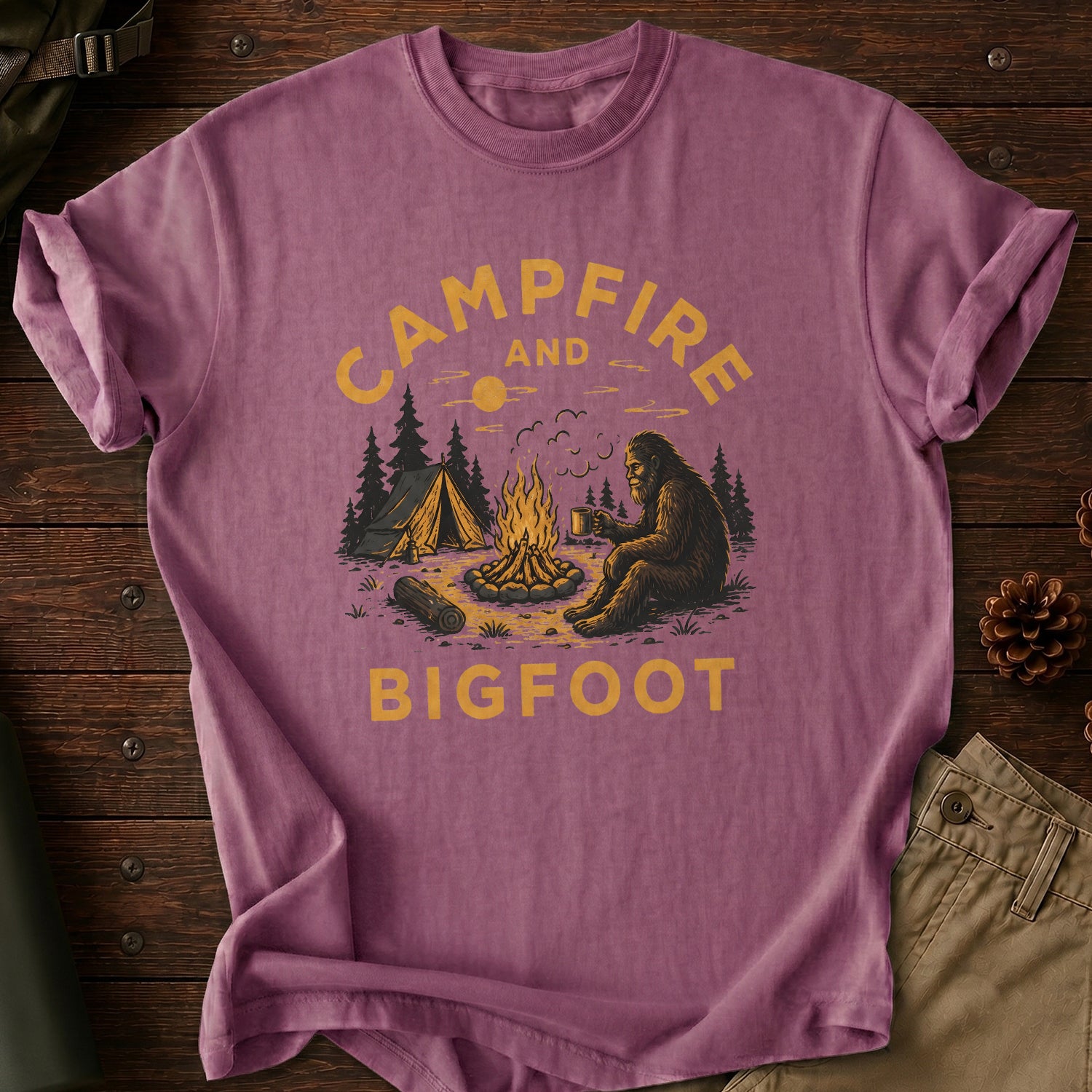 Campfire And Bigfoot T-Shirt