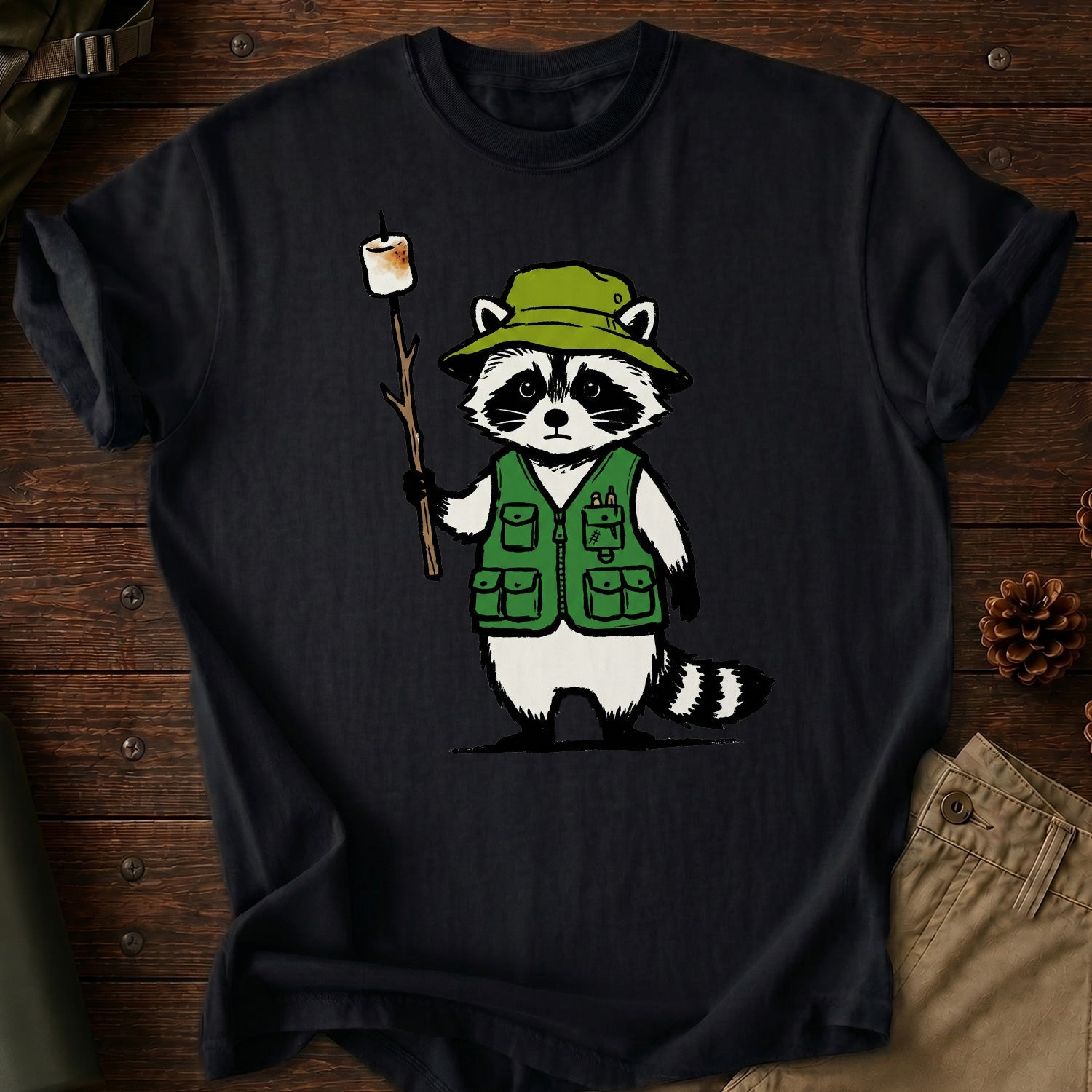 Camping Racoon T-Shirt