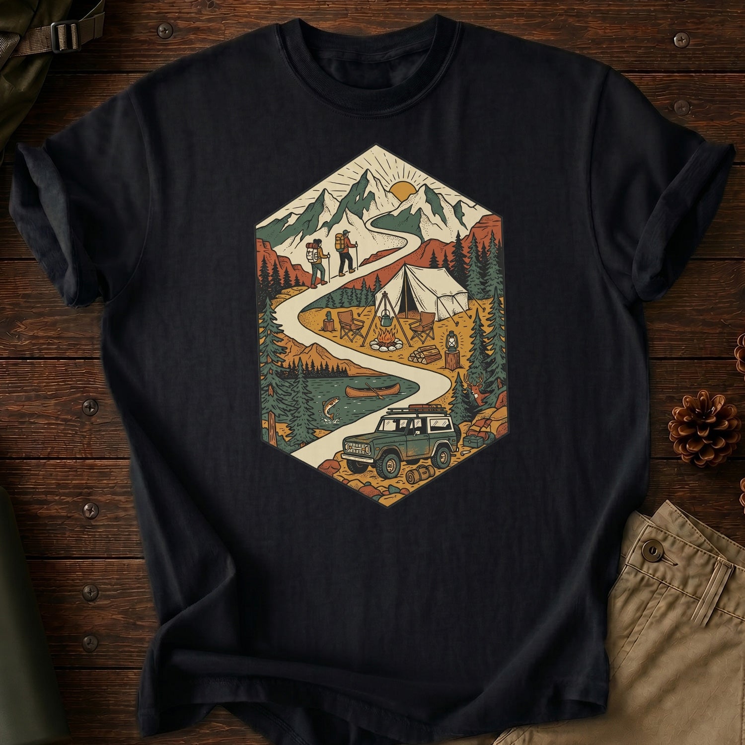 Illustration Road Camp T-Shirt