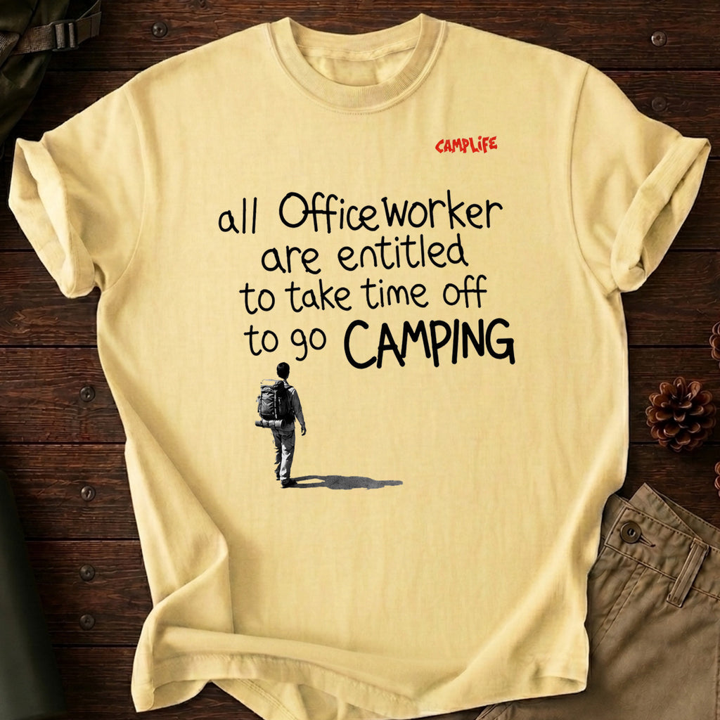 Office Worker Camping T-Shirt
