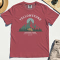 Yellowstone National Park Comfort Tee, Bear & Pines Mountain Graphic Comfort Color Tee 5