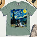 Funny Sasquatch Van Gogh Parody Comfort Tee, Bigfoot Starry Night Comfort Color Tee 4