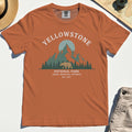Yellowstone National Park Comfort Tee, Bear & Pines Mountain Graphic Comfort Color Tee 8