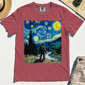 Funny Sasquatch Van Gogh Parody Comfort Tee, Bigfoot Starry Night Comfort Color Tee 5