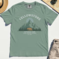 Yellowstone National Park Comfort Tee, Bear & Pines Mountain Graphic Comfort Color Tee 1