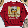 Van Life and Campfire Graphic Sweatshirt, Watercolor Campfire and Tent Graphic Sweatshirt For Outdoor Lovers 4