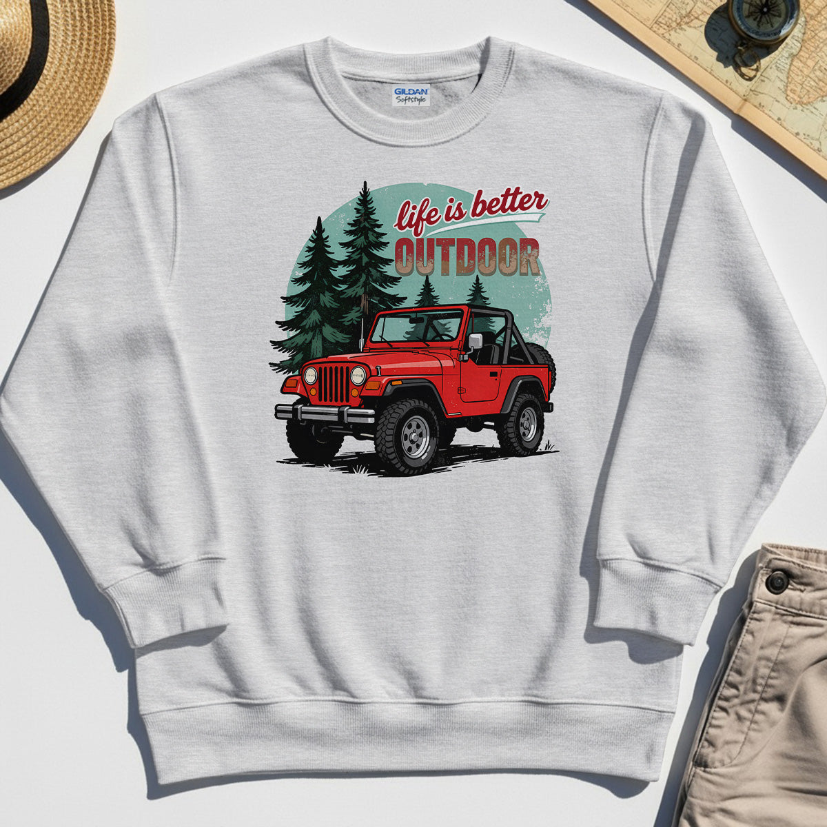 "Life Is Better Outdoor" Sweatshirt, Adventure Off-Road Camping Outdoor Sweatshirt 4