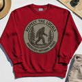 Retro Respect the Locals Bigfoot Sweatshirt, Funny Sasquatch National Park Camping Sweatshirt 5