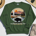 Retro Yellowstone National Park Sweatshirt, Bison Silhouette Outdoor Adventure Sweatshirt For Nature Campers 3