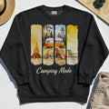 Van Life and Campfire Graphic Sweatshirt, Watercolor Campfire and Tent Graphic Sweatshirt For Outdoor Lovers 5