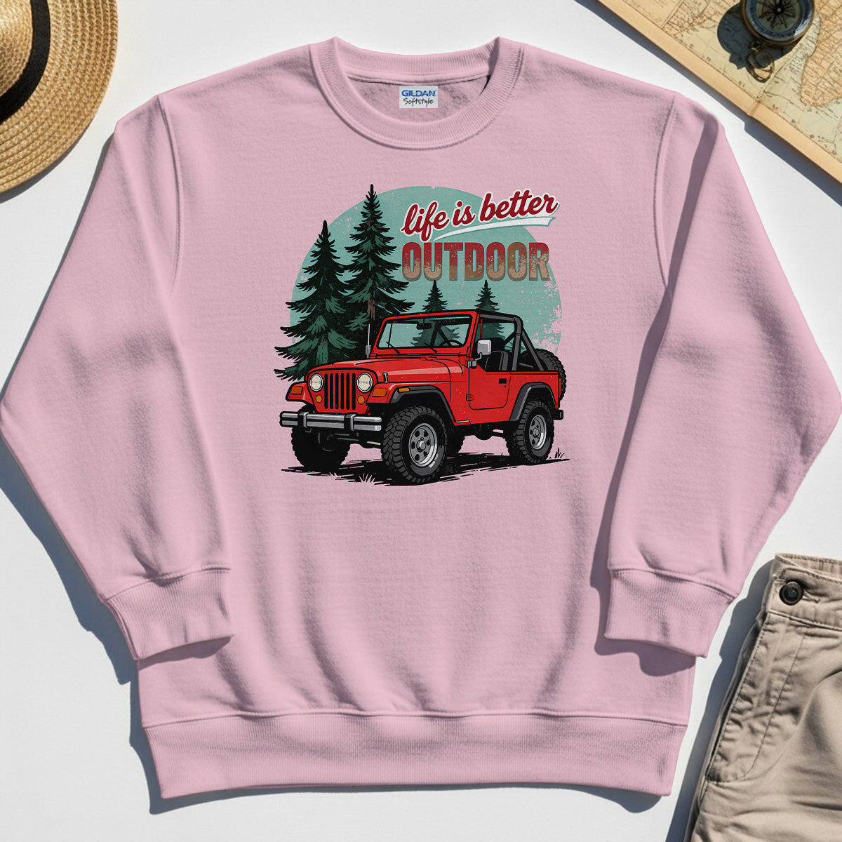 "Life Is Better Outdoor" Sweatshirt, Adventure Off-Road Camping Outdoor Sweatshirt 7