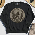 Retro Respect the Locals Bigfoot Sweatshirt, Funny Sasquatch National Park Camping Sweatshirt 6