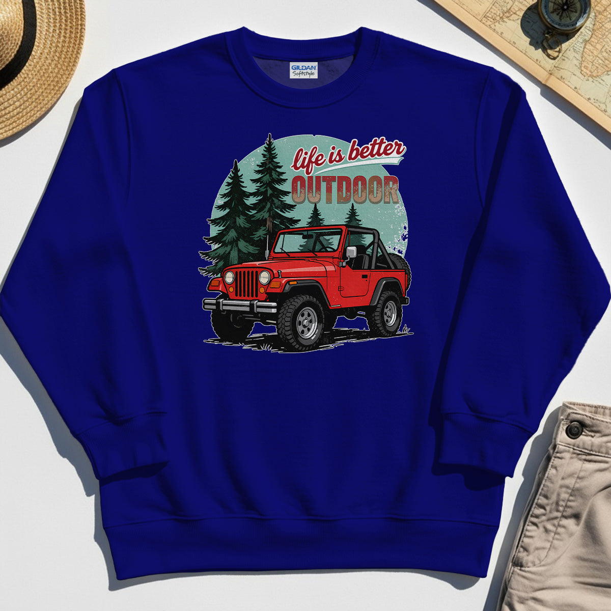 "Life Is Better Outdoor" Sweatshirt, Adventure Off-Road Camping Outdoor Sweatshirt 1