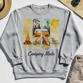 Van Life and Campfire Graphic Sweatshirt, Watercolor Campfire and Tent Graphic Sweatshirt For Outdoor Lovers 7