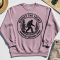 Retro Respect the Locals Bigfoot Sweatshirt, Funny Sasquatch National Park Camping Sweatshirt 2