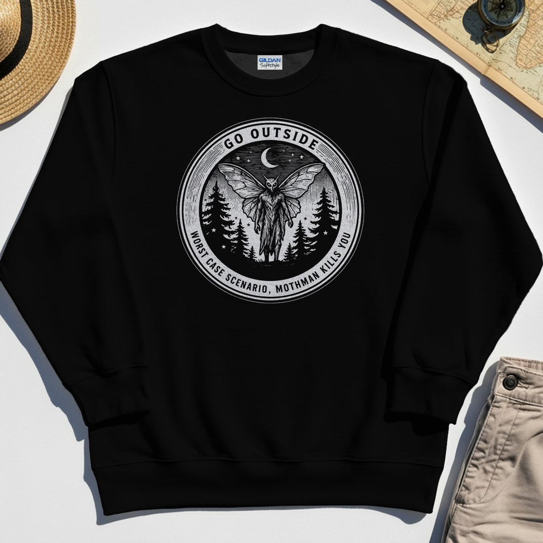 Funny Mothman Sweatshirt For Campers 1