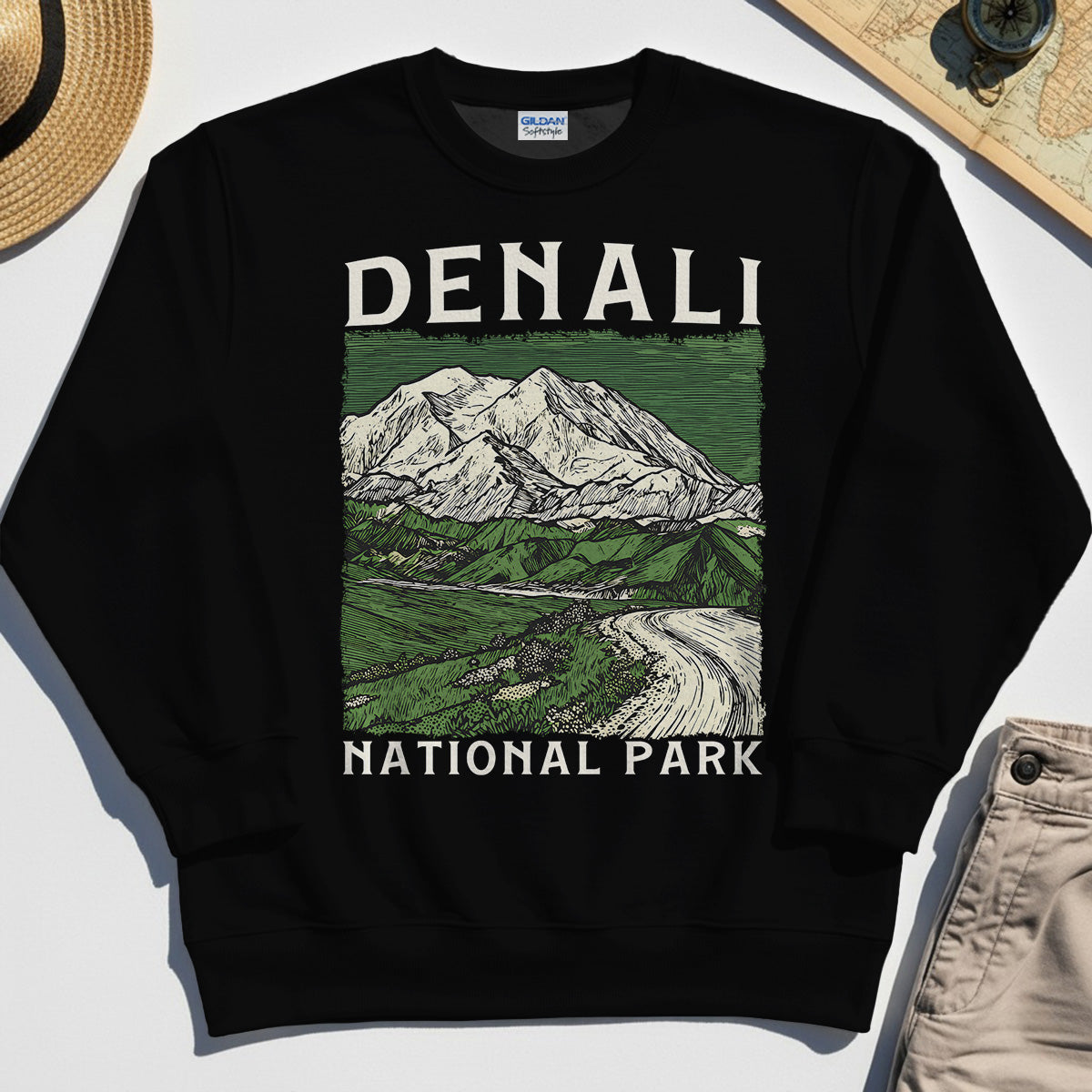 Denali National Park Sweatshirt, National Park Mountain Landscape Sweatshirt 2