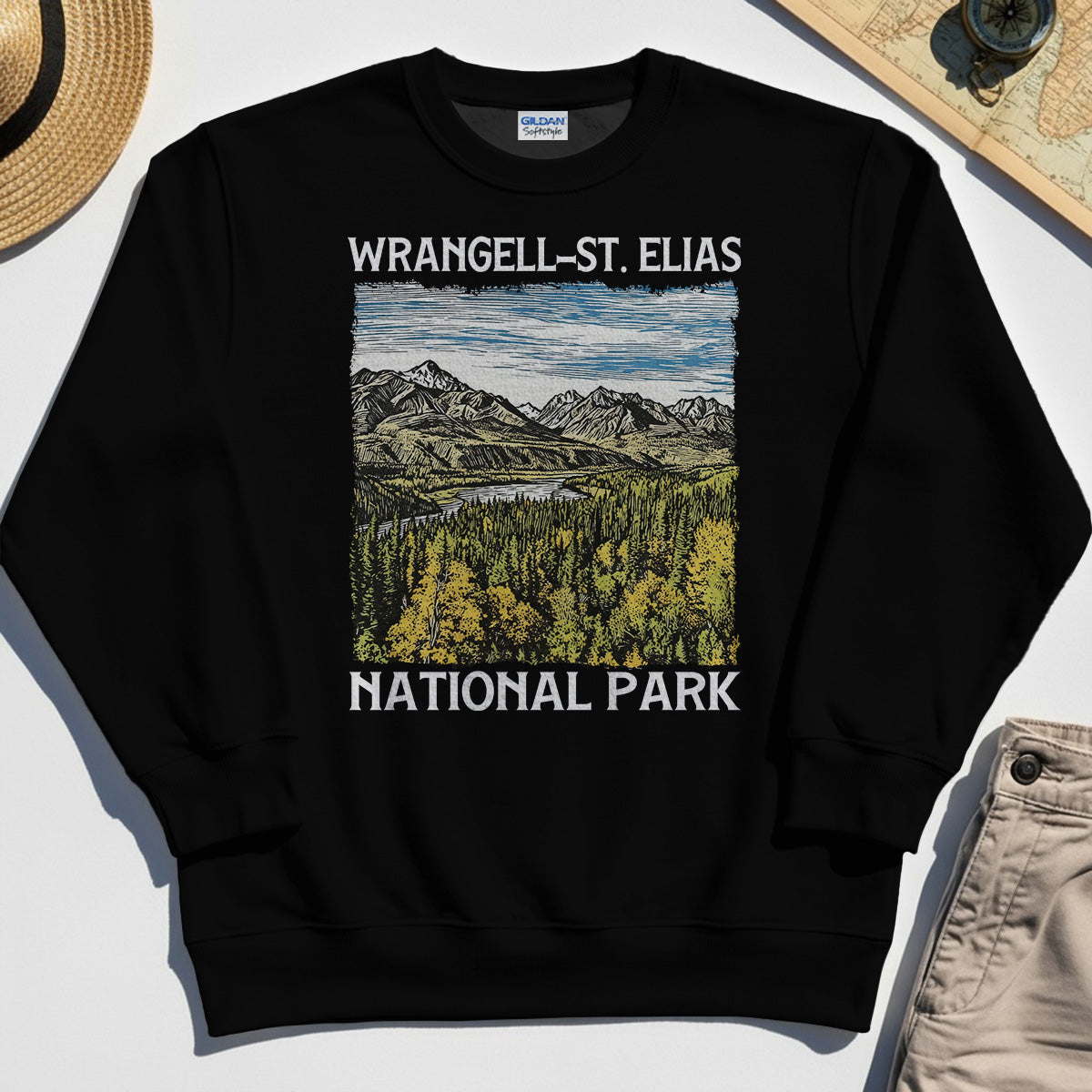 Alaska Mountain & Forest Wrangell-St. Elias National Park Sweatshirt 2