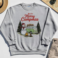 Funny Merry Christmas Camping Sweatshirt, Retro Camper Van Snowman Campfire Sweatshirt For Outdoor Lovers 6