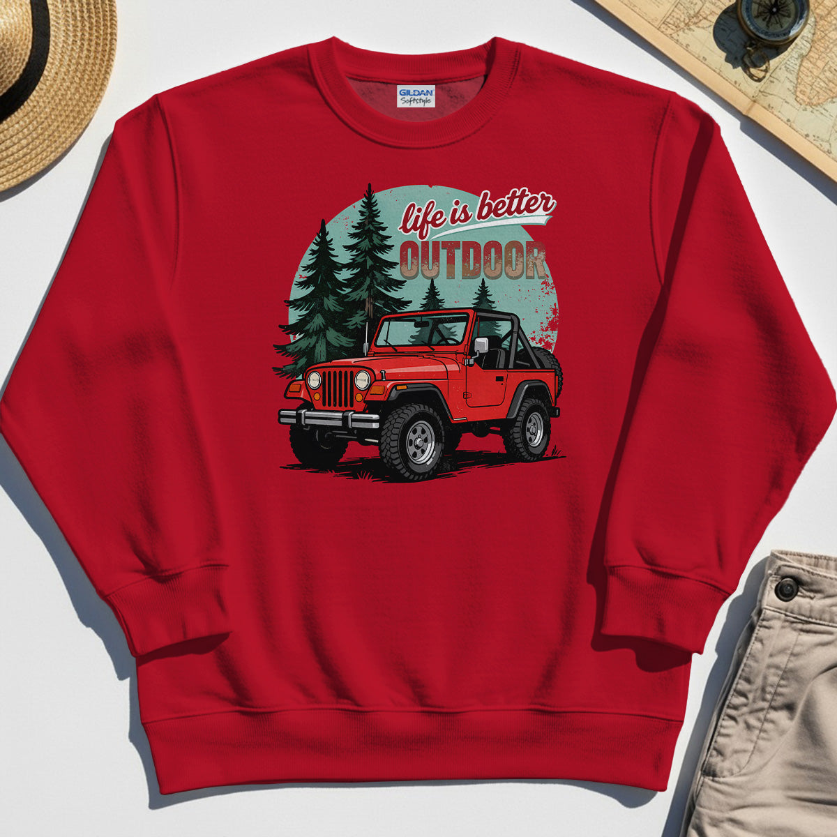 "Life Is Better Outdoor" Sweatshirt, Adventure Off-Road Camping Outdoor Sweatshirt 6