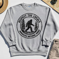 Retro Respect the Locals Bigfoot Sweatshirt, Funny Sasquatch National Park Camping Sweatshirt 8