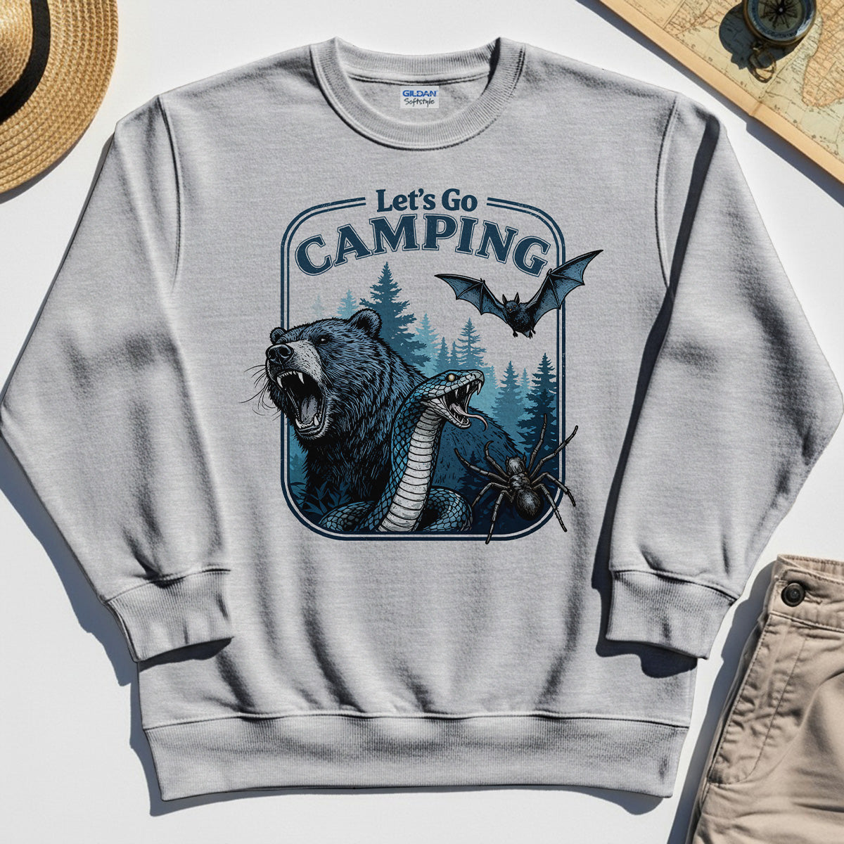 Let’s Go Camping Sweatshirt, Funny Outdoor Adventure Sweatshirt For Hikers and Campers 8