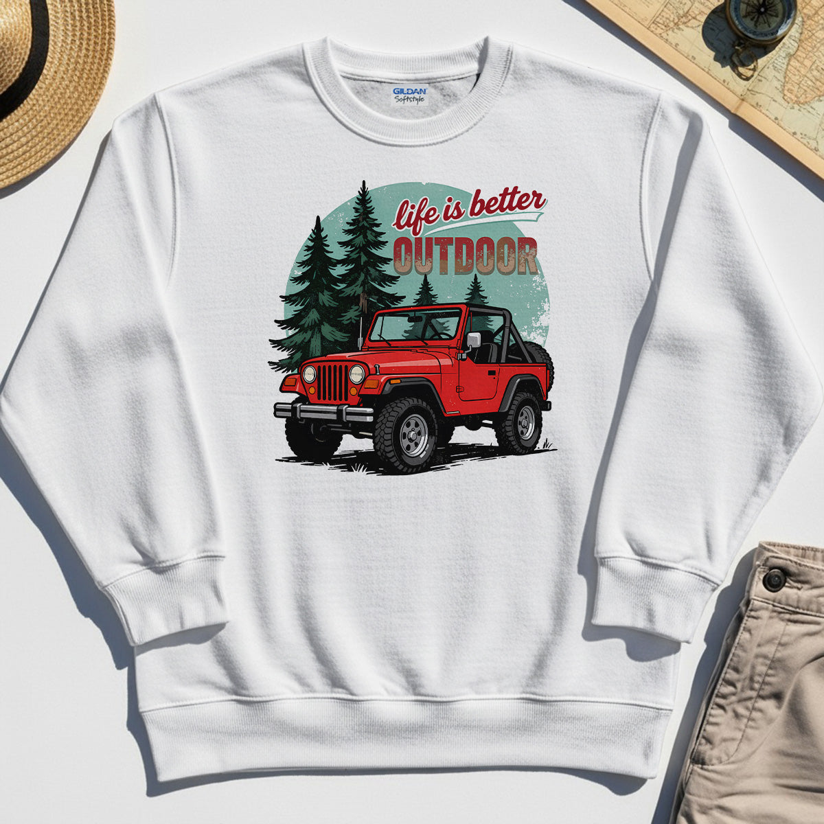 "Life Is Better Outdoor" Sweatshirt, Adventure Off-Road Camping Outdoor Sweatshirt 3