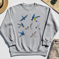 Elegant Flying Swallows Sweatshirt, Minimalist Wildlife Camping Graphic Sweatshirt Gift For Nature Campers 8