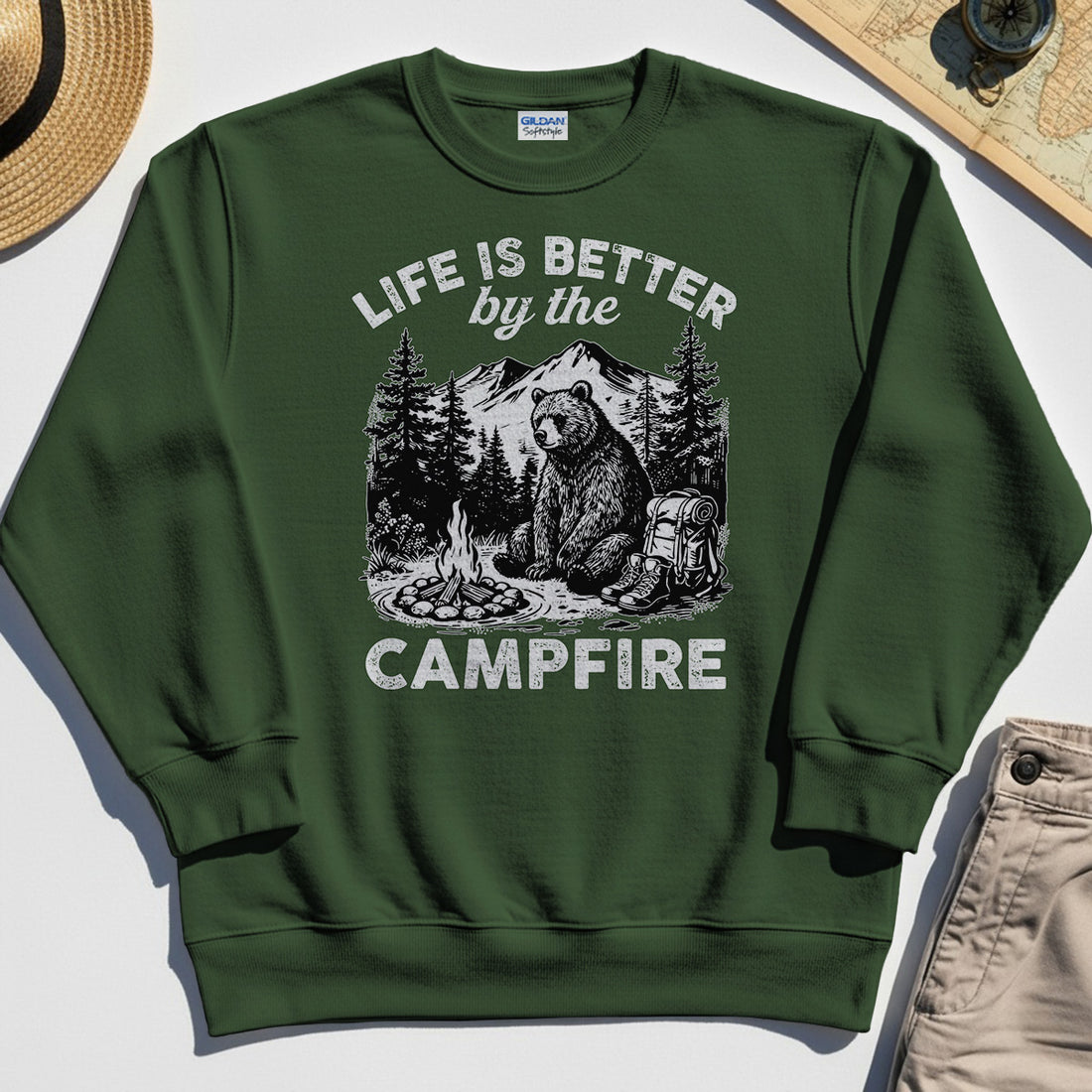 "Life Is Better By The Campfire" Quote Sweatshirts 1