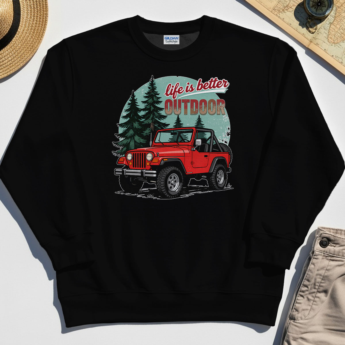 "Life Is Better Outdoor" Sweatshirt, Adventure Off-Road Camping Outdoor Sweatshirt 2