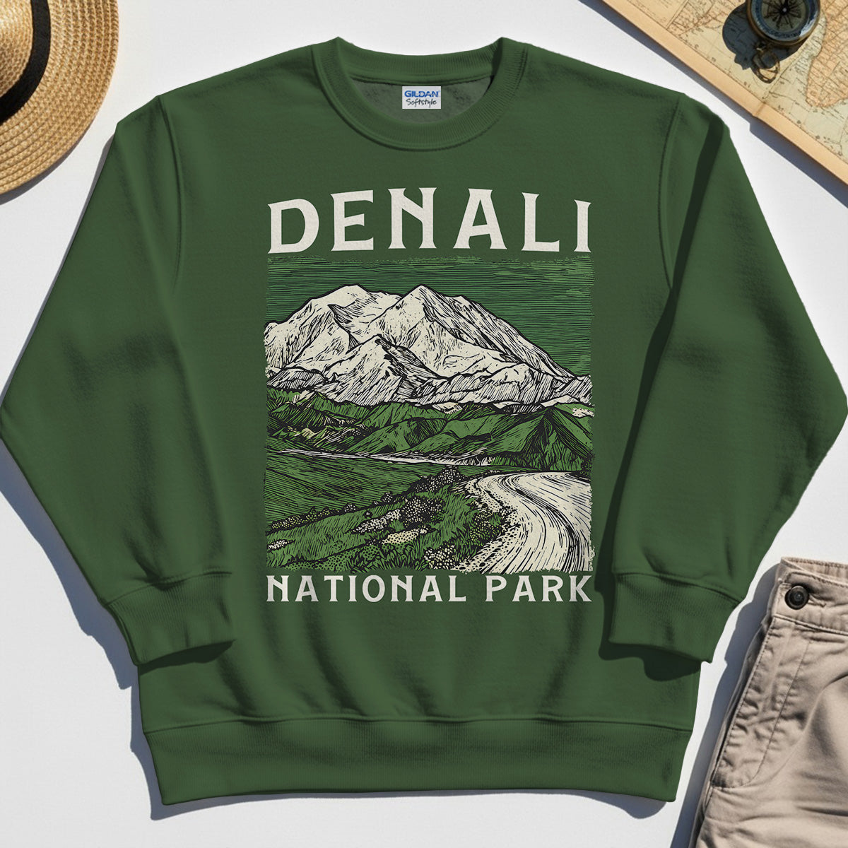 Denali National Park Sweatshirt, National Park Mountain Landscape Sweatshirt 3