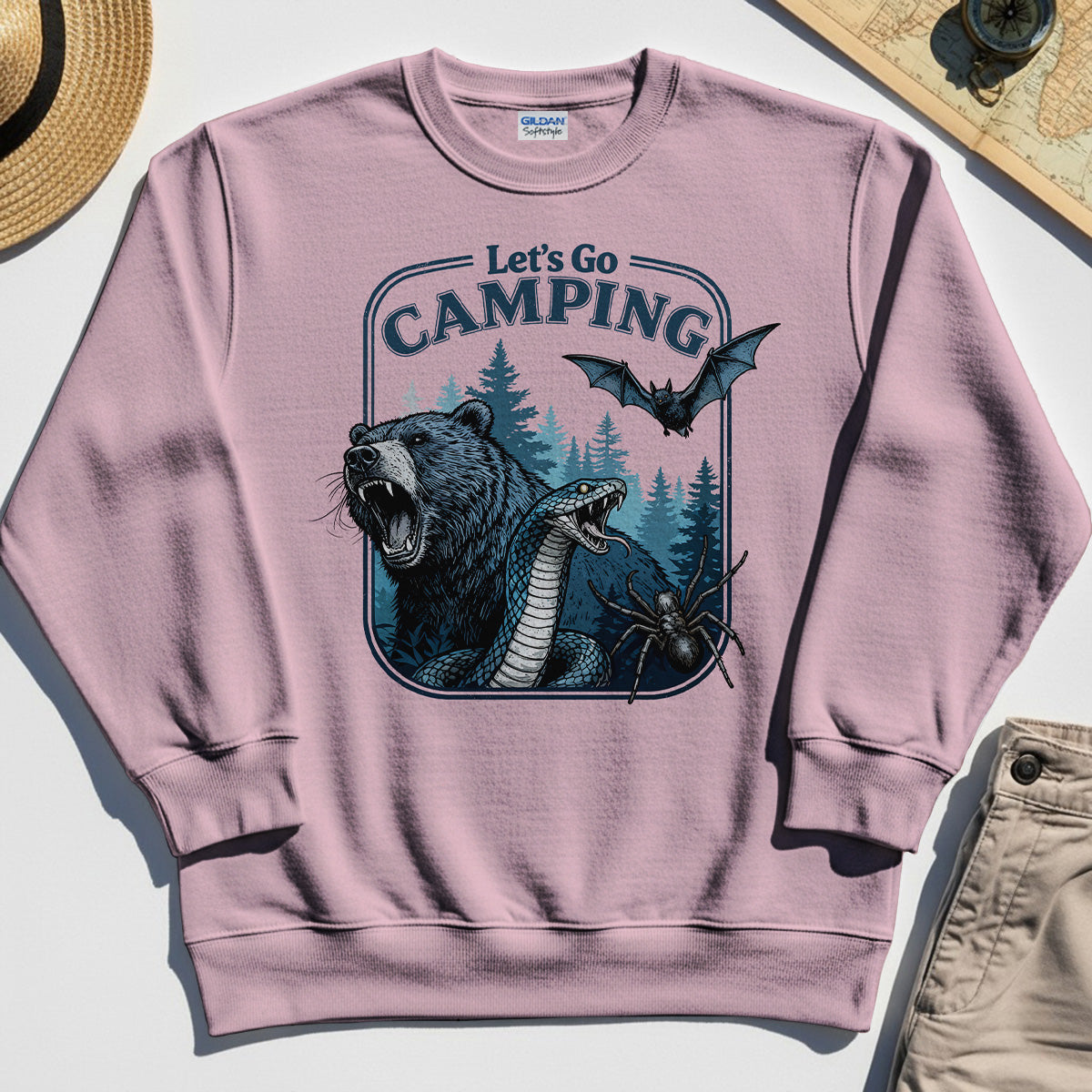 Let’s Go Camping Sweatshirt, Funny Outdoor Adventure Sweatshirt For Hikers and Campers 3