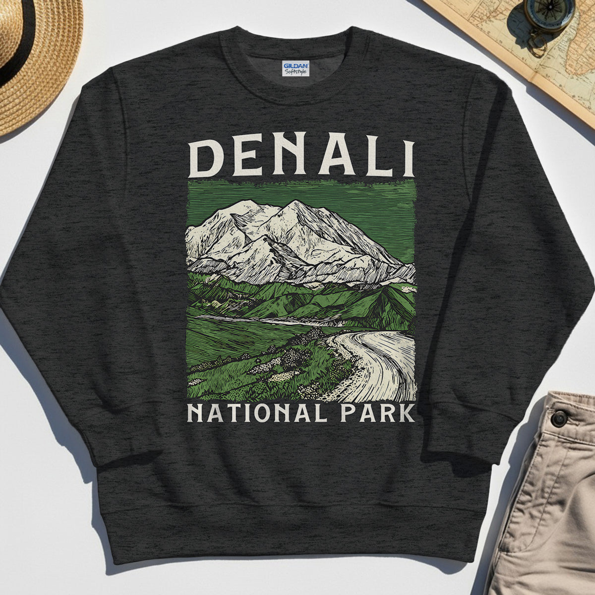 Denali National Park Sweatshirt, National Park Mountain Landscape Sweatshirt 4