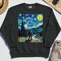 Funny Sasquatch Van Gogh Parody Sweatshirt, Bigfoot Starry Night Sweatshirt 3