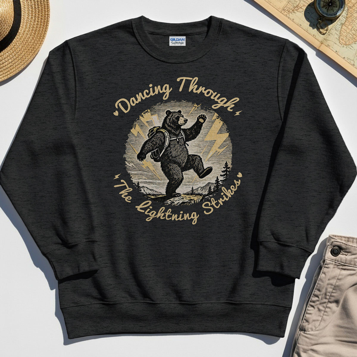 Dancing Through The Lightning Strikes Camping Bears Sweatshirt 4