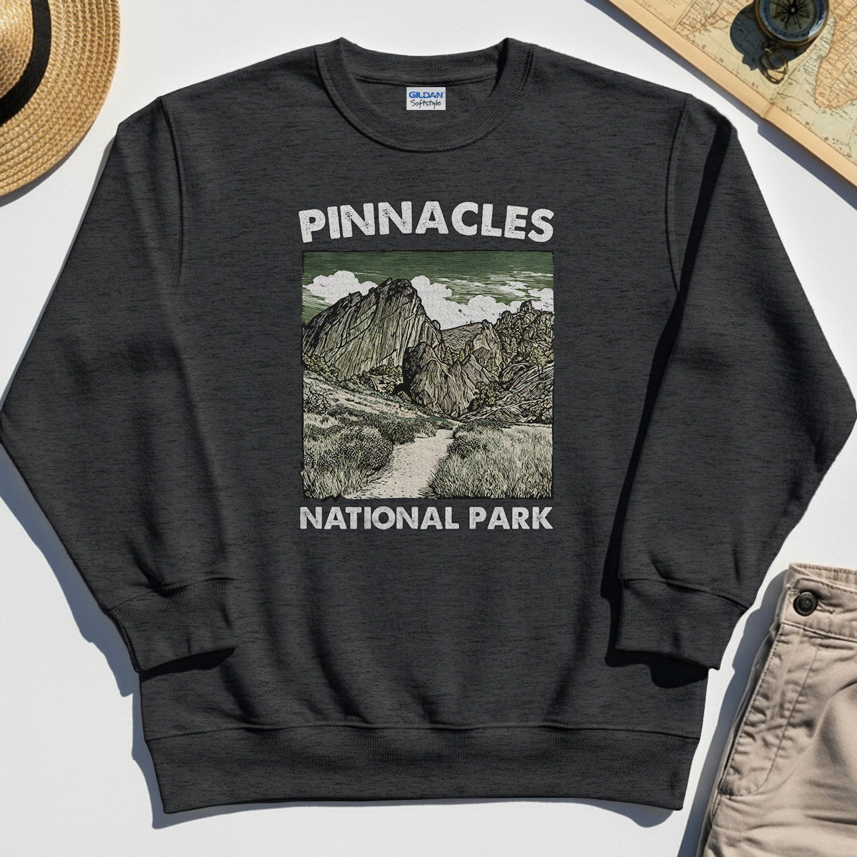 Pinnacles National Park Sweatshirt, Vintage Nature Camping Adventure Sweatshirt 4