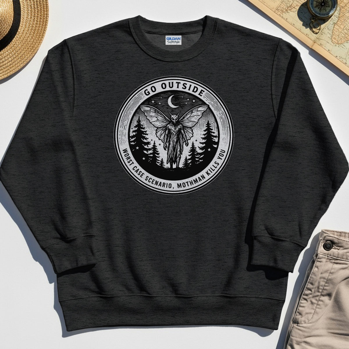 Funny Mothman Sweatshirt For Campers 3