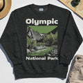 Olympic National Park Sweatshirt, Vintage Mountain River Scene Sweatshirt For Outdoor Adventure Campers 3