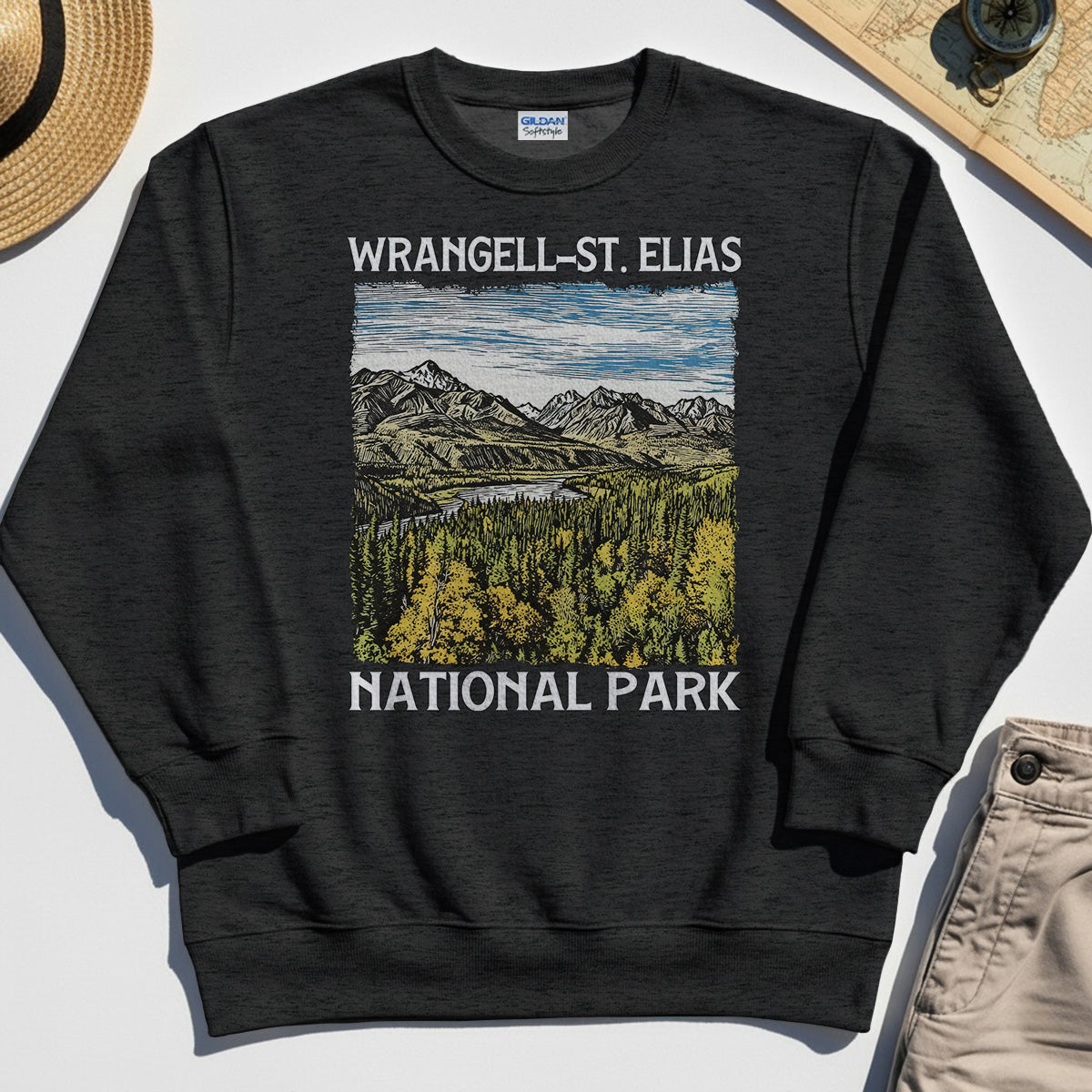 Alaska Mountain & Forest Wrangell-St. Elias National Park Sweatshirt 3