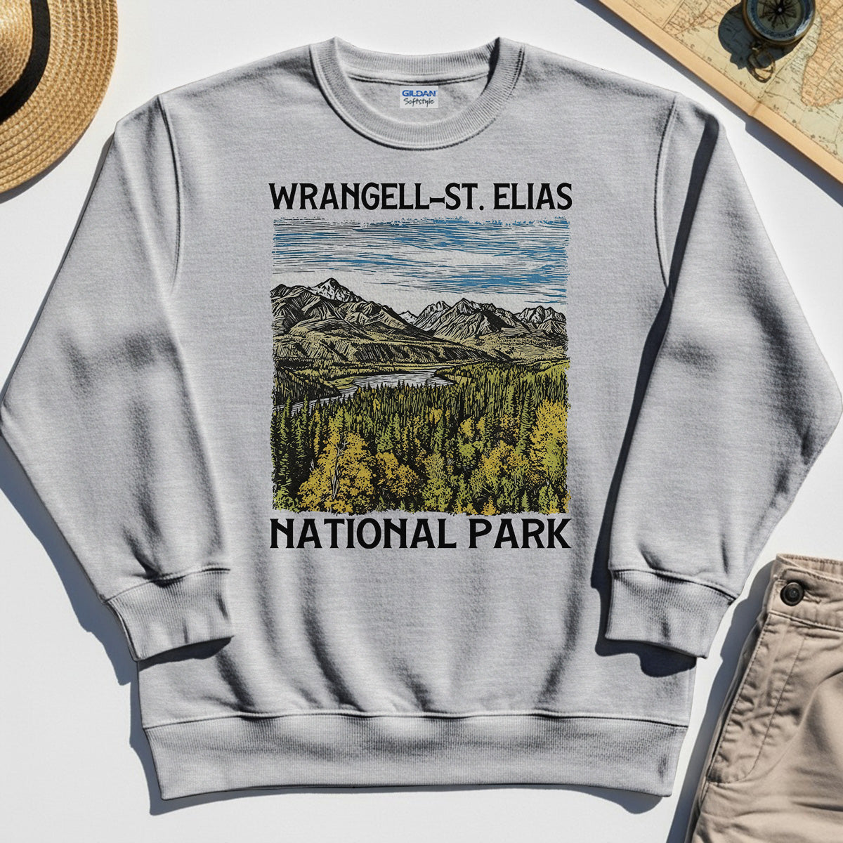 Alaska Mountain & Forest Wrangell-St. Elias National Park Sweatshirt 4